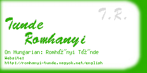 tunde romhanyi business card